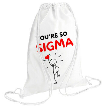 Sigma Valentine's Day , Backpack pouch GYMBAG white (28x40cm)