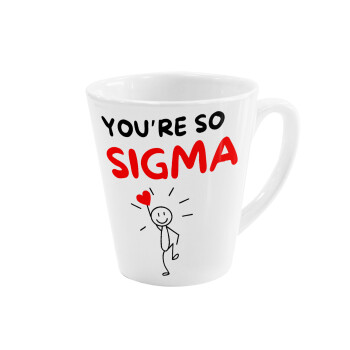 Sigma Valentine's Day , Κούπα κωνική Latte Λευκή, κεραμική, 300ml