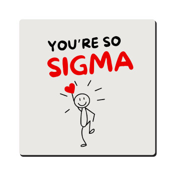 Sigma Valentine's Day , Τετράγωνο μαγνητάκι ξύλινο 6x6cm