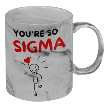 Sigma Valentine's Day , Mug ceramic marble style, 330ml