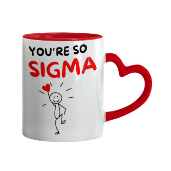 Sigma Valentine's Day , Mug heart red handle, ceramic, 330ml