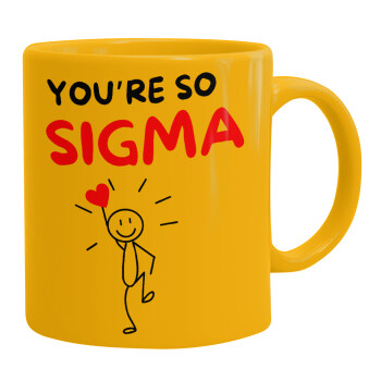 Sigma Valentine's Day , Ceramic coffee mug yellow, 330ml