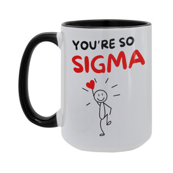 Sigma Valentine's Day , Κούπα Mega 15oz, κεραμική Μαύρη, 450ml