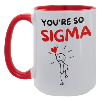 Sigma Valentine's Day , Κούπα Mega 15oz, κεραμική Κόκκινη, 450ml