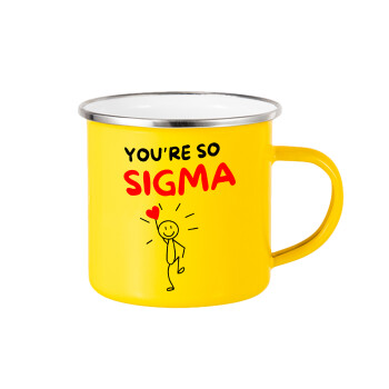 Sigma Valentine's Day , Yellow Enamel Metallic Cup 360ml