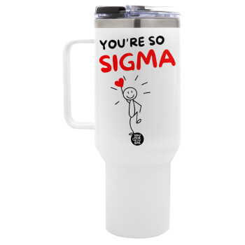 Sigma Valentine's Day , Mega Tumbler με καπάκι, διπλού τοιχώματος (θερμό) 1,2L