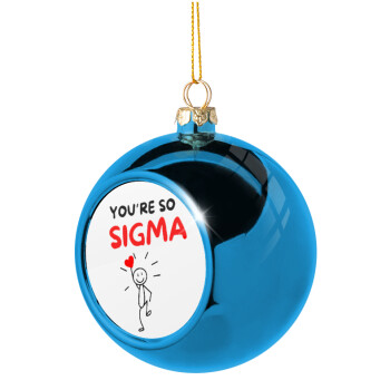 Sigma Valentine's Day , Blue Christmas tree ball ornament 8cm