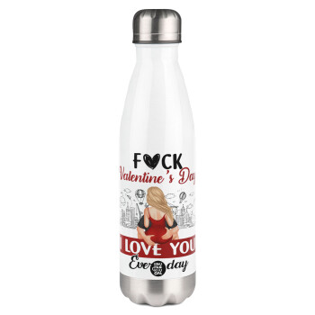 I love You Everyday , Metal mug thermos White (Stainless steel), double wall, 500ml