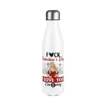 I love You Everyday , Metal mug thermos White (Stainless steel), double wall, 500ml