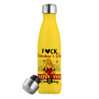 I love You Everyday , Yellow Stainless Steel Metallic Thermos, double-walled, 500ml