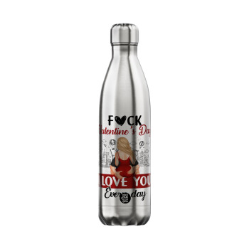 I love You Everyday , Inox (Stainless steel) hot metal mug, double wall, 750ml