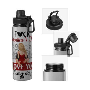 I love You Everyday , Metallic water bottle with safety cap, 850ml aluminum