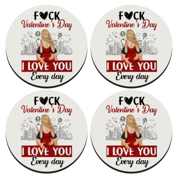 I love You Everyday , SET of 4 round wooden coasters (9cm)