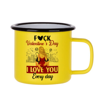 I love You Everyday , Metallic enamel MATT Yellow cup 360ml