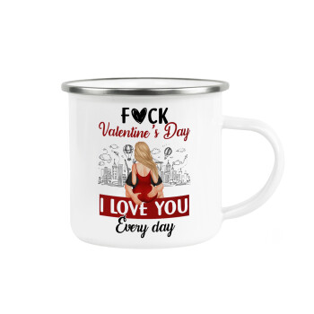 I love You Everyday , Metallic enamel cup white 360ml