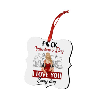 I love You Everyday , Christmas ornament polygon wooden 7.5cm