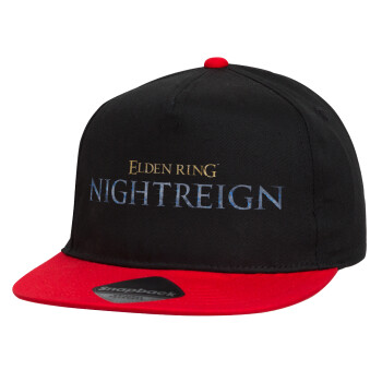 ELDEN RING NIGHTREIGN, Καπέλο παιδικό Flat Snapback, Μαύρο/Κόκκινο (100% ΒΑΜΒΑΚΕΡΟ, ΠΑΙΔΙΚΟ, UNISEX, ONE SIZE)