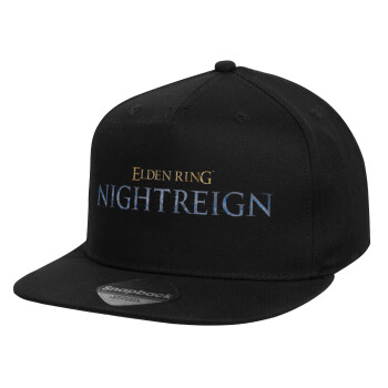 ELDEN RING NIGHTREIGN, Καπέλο παιδικό Flat Snapback, Μαύρο (100% ΒΑΜΒΑΚΕΡΟ, ΠΑΙΔΙΚΟ, UNISEX, ONE SIZE)