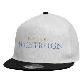 ELDEN RING NIGHTREIGN, Καπέλο παιδικό Flat Snapback, Λευκό (100% ΒΑΜΒΑΚΕΡΟ, ΠΑΙΔΙΚΟ, UNISEX, ONE SIZE)