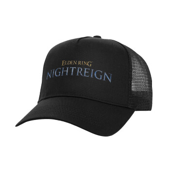 ELDEN RING NIGHTREIGN, Structured Trucker Adult Hat, with Mesh, Black (100% COTTON, ADULT, UNISEX, ONE SIZE)