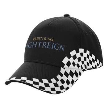 ELDEN RING NIGHTREIGN, Adult Ultimate BLACK RACING Cap, (100% COTTON DRILL, ADULT, UNISEX, ONE SIZE)