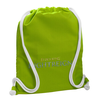 ELDEN RING NIGHTREIGN, Backpack bag GYMBAG LIME GREEN, with pocket (40x48cm) & thick cords