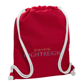 ELDEN RING NIGHTREIGN, Backpack pouch GYMBAG Red, with pocket (40x48cm) & thick cords