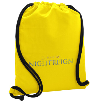 ELDEN RING NIGHTREIGN, Backpack pouch GYMBAG Yellow, with pocket (40x48cm) & thick cords