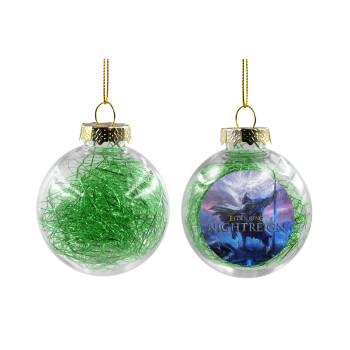 ELDEN RING NIGHTREIGN, Transparent Christmas tree ball ornament with green filling 8cm