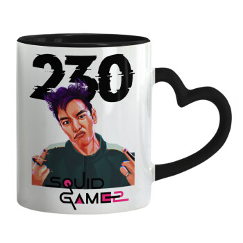 Squid game 2, Thanos 230, Mug heart black handle, ceramic, 330ml