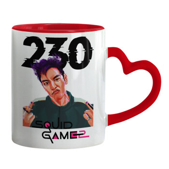 Squid game 2, Thanos 230, Mug heart red handle, ceramic, 330ml