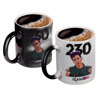 Squid game 2, Thanos 230, Color changing magic Mug, ceramic, 330ml when adding hot liquid inside, the black colour desappears (1 pcs)