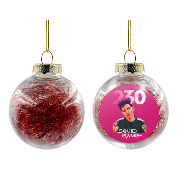 Squid game 2, Thanos 230, Transparent Christmas tree ball ornament with red filling 8cm