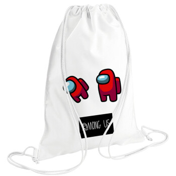 Among US, Backpack pouch GYMBAG white (28x40cm)