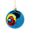 Blue Christmas tree ball ornament 8cm