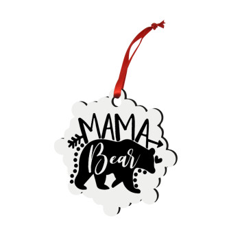 Mama Bear, Christmas ornament snowflake wooden 7.5cm