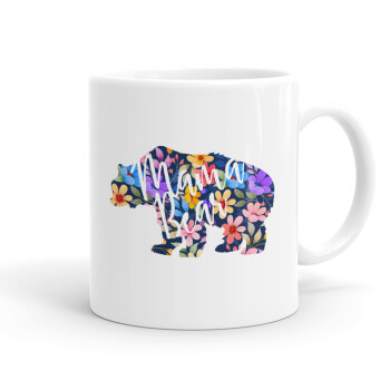 Mama Bear floral, Ceramic coffee mug, 330ml (1pcs)
