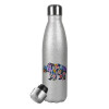 Metallic Glitter Silver Thermos Flask (Stainless steel), double-walled, 500ml