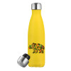 Yellow Stainless Steel Metallic Thermos, double-walled, 500ml