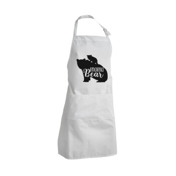 Mama Bear with kid, Adult Chef Apron (with sliders and 2 pockets)