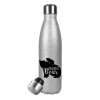 Metallic Glitter Silver Thermos Flask (Stainless steel), double-walled, 500ml