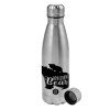 Metallic water bottle, stainless steel, 750ml