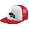 Adult Soft Trucker Hat with Red/White Mesh (POLYESTER, ADULT, UNISEX, ONE SIZE)