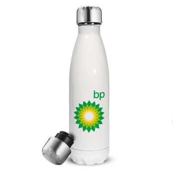 Πρατήριο καυσίμων BP, Μεταλλικό παγούρι θερμός Λευκό (Stainless steel), διπλού τοιχώματος, 500ml