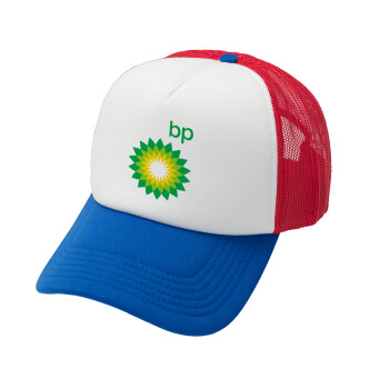Πρατήριο καυσίμων BP, Καπέλο Ενηλίκων Soft Trucker με Δίχτυ Red/Blue/White (POLYESTER, ΕΝΗΛΙΚΩΝ, UNISEX, ONE SIZE)