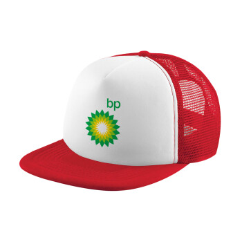 Πρατήριο καυσίμων BP, Adult Soft Trucker Hat with Red/White Mesh (POLYESTER, ADULT, UNISEX, ONE SIZE)