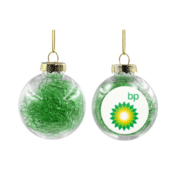 Πρατήριο καυσίμων BP, Transparent Christmas tree ball ornament with green filling 8cm