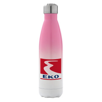 Πρατήριο καυσίμων EKO, Metal mug thermos Pink/White (Stainless steel), double wall, 500ml