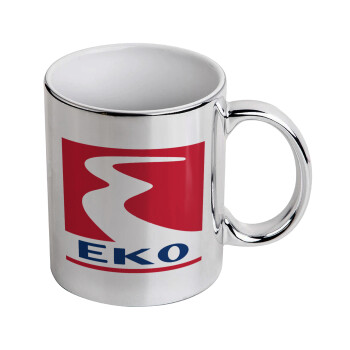 Πρατήριο καυσίμων EKO, Mug ceramic, silver mirror, 330ml