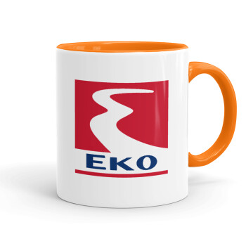Πρατήριο καυσίμων EKO, Κούπα χρωματιστή πορτοκαλί, κεραμική, 330ml